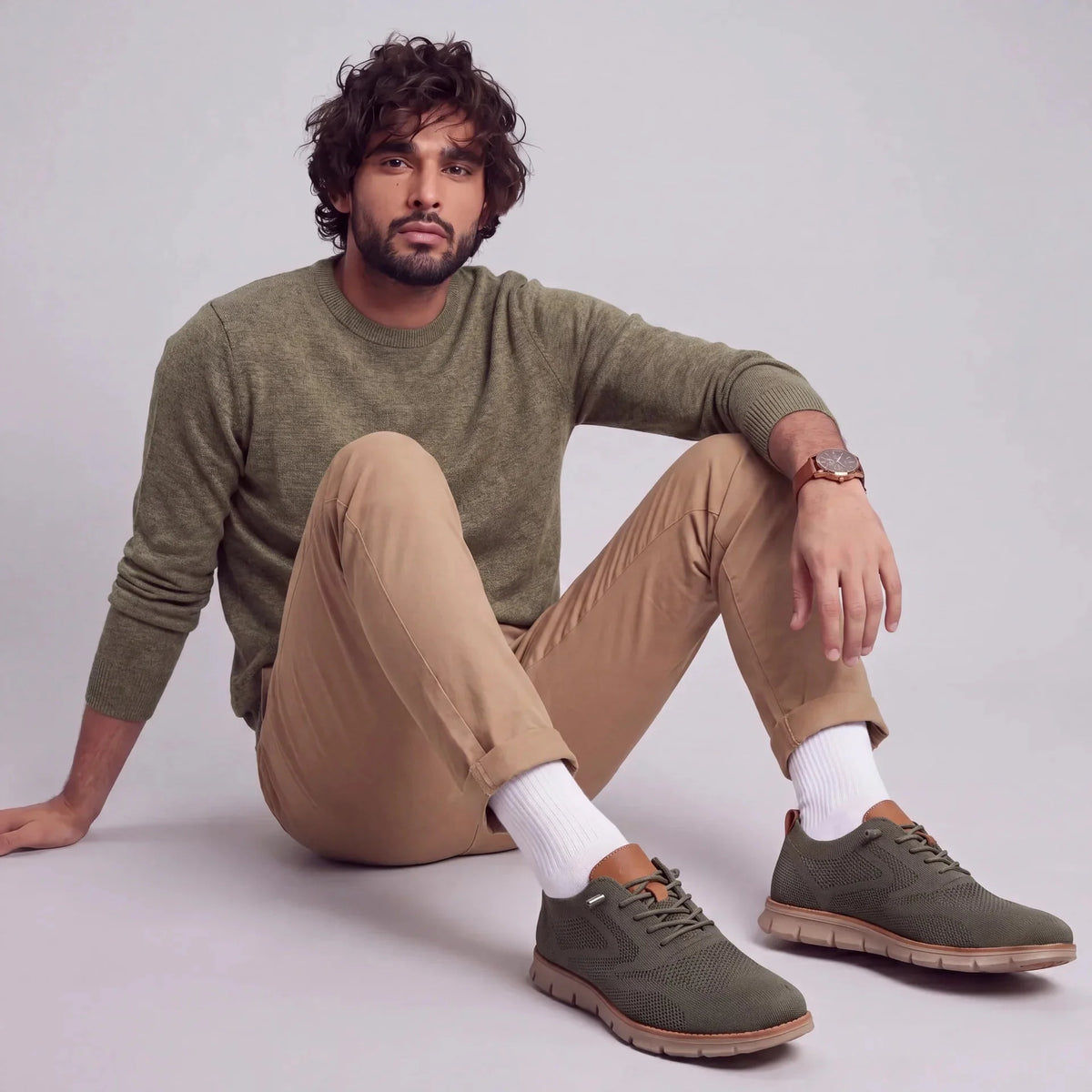 Chaussures Urbaines en Cuir et Flyknit Semelle à Mémoire de Forme